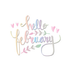 Hello February hand lettering