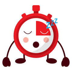 kawaii chronometer speed timer cartoon character vector illustration