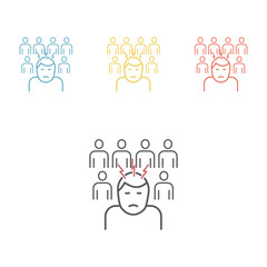 Social exclusion line icon. Vector icon for web graphic.