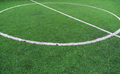 Obraz premium Soccer field with textured grass