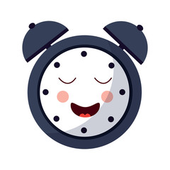 kawaii cartoon clock alarm character vector illustration