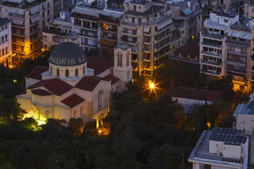 Foto op Plexiglas View of Athens from Lycabettus hill at dawn, Greece.    © milangonda