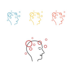Thought disorder. Vector icon.