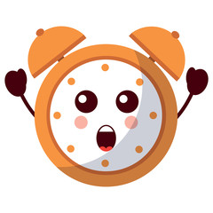 Obraz premium kawaii cartoon clock alarm character vector illustration