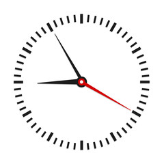Round office clock on white, stock vector illustration
