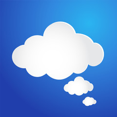 Cloud bubble icon on blue background, stock vector illustration