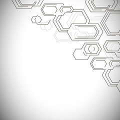 Fototapeta premium Hexagons background. Geometrical scientific technological background
