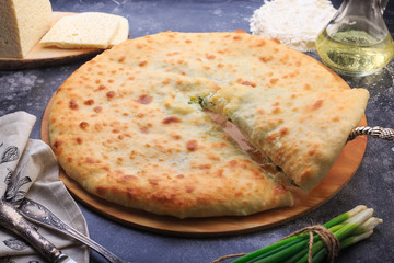 Ossetia pie with onion and cheese