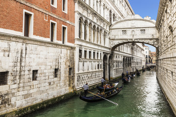 Fototapeta na wymiar Italy, Venice. Gondola rides