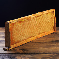 honeycomb in wooden frame