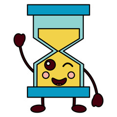 hourglass time wink kawaii character vector illustration