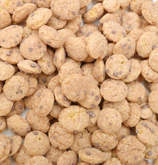 honey corn cereals - breakfast on background