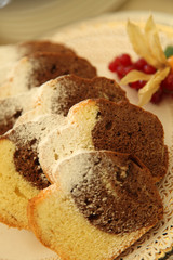 two flavors cake slices