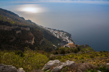 Fototapeta na wymiar Sentiero degli Dei (Italy) - Trekking route from Agerola to Nocelle in Amalfi coast, called 