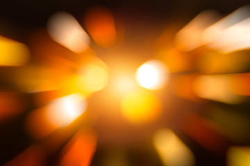 Fototapeta premium Light Zoom Blur Bokeh to fast speed moving abstract for background