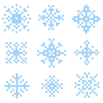 Pixel snow set