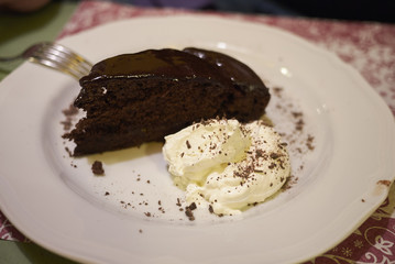 Cake with whipped cream