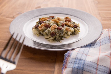 Chard dish with nuts and raisins