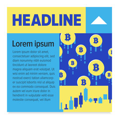 Colorful illustrated pattern on growth rates of cryptocurrencies. The design for your site or blog