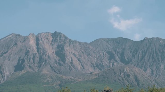 Sakurajima active volcano in Japan.