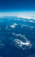 Beautiful aerial landscape view. mountain view from airplane