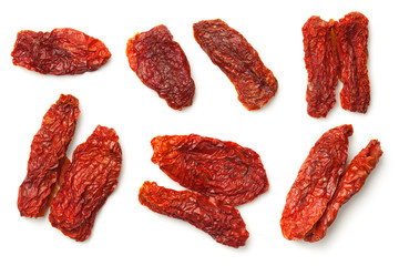 Dried Tomatoes Isolated on White Background