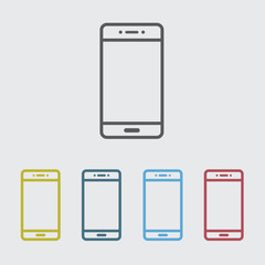 Mobile phone line icon