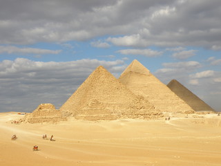 Fototapeta na wymiar Desert landscape around Pyramids of Giza, Egypt