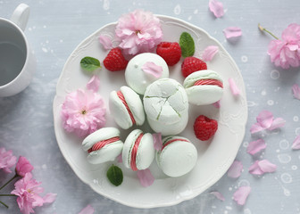 Raspberry Macarons