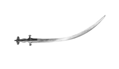 Sword or saber isolated on white background.