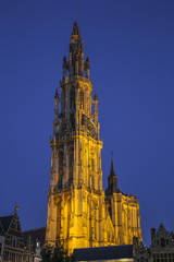 Fototapeta na wymiar Cathedral Church Gothic Medieval in Antwerp