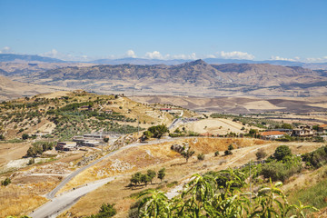 Landscape of the hinterland of Sicily (Italy)