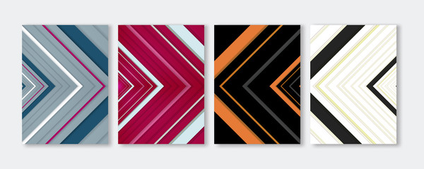 Minimal Vector Covers Design | Cool Colorful Vibrant Diagonal Stripes Flat Geometric Illustrations | Future Poster Template