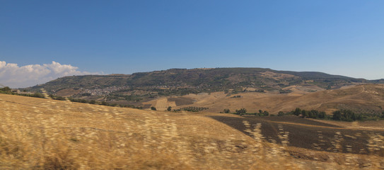 Landscape of the hinterland of Sicily (Italy)