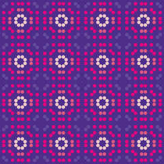 Violet dotted seamless pattern. Geometric background in repeat.