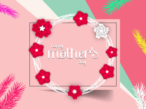 Mothers Day greeting card. Happy Mothers Day design in trendy style. Mothers Day typography. Vintage design, graphics.