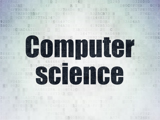 Science concept: Painted black word Computer Science on Digital Data Paper background