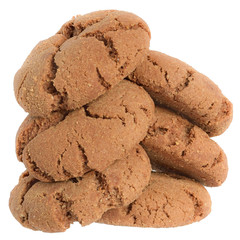 Appetizing chocolate chip cookies isolated