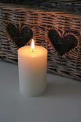 Décoration, bougie, saint valentin, amour, ambiance, maison