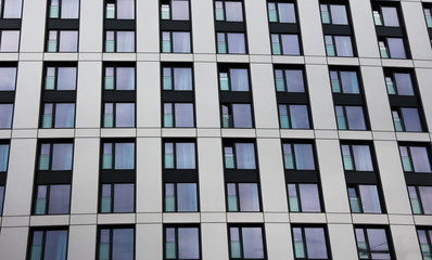abstract facade windows on modern building 