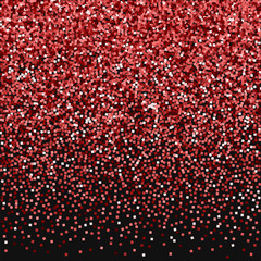 Red gold glitter. Top gradient with red gold glitter on black background. Amazing Vector illustration.