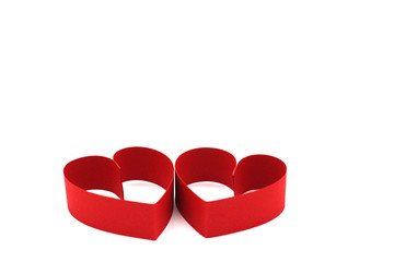 Heart made of paper on white backgroun