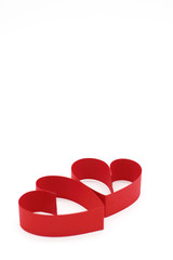 Heart made of paper on white backgroun