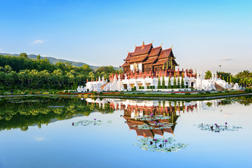 Fototapeta na wymiar Thai style garden. Located in Wat Ton Kain, Chiang Mai, Thailand.