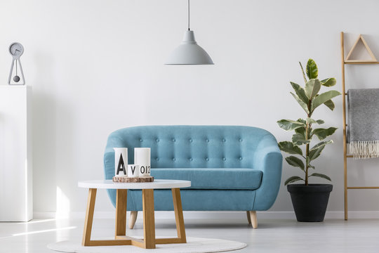 Simple blue living room