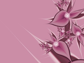 Fractal image,beautiful template for inserting text in blue and purple color...Background with flower..Floral template with place for text...Graphic design for business cards and like.