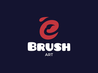 Modern professional logo brush on black background