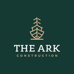 Fototapeta na wymiar Modern professional logo the ark construction on green background