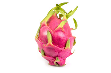 vivid of dragon fruit, bright color of dragon fruit isolate on white background with clipping path,...