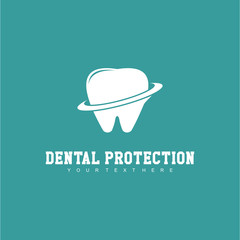 Dental Protection Logo Vector Template Design